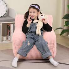Puf para niños con un oso de felpa cómoda silla para niños y niñas color - Rosa - Ver 8