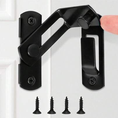 90 Degree Flip Barn Door Lock, Stainless Steel Door Latch, Matte Black Security Bolt, Suitable For Bathroom, Garage, Garden, Closet, Pet Door And Wine Cabinet