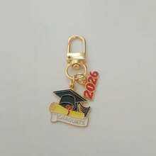 Class Of 2026 Graduation Season Blessing Keychain, Alloy Enamel Drop Pendant, Graduation Gift, Exquisite Bag Charm - Multicolor - View 4