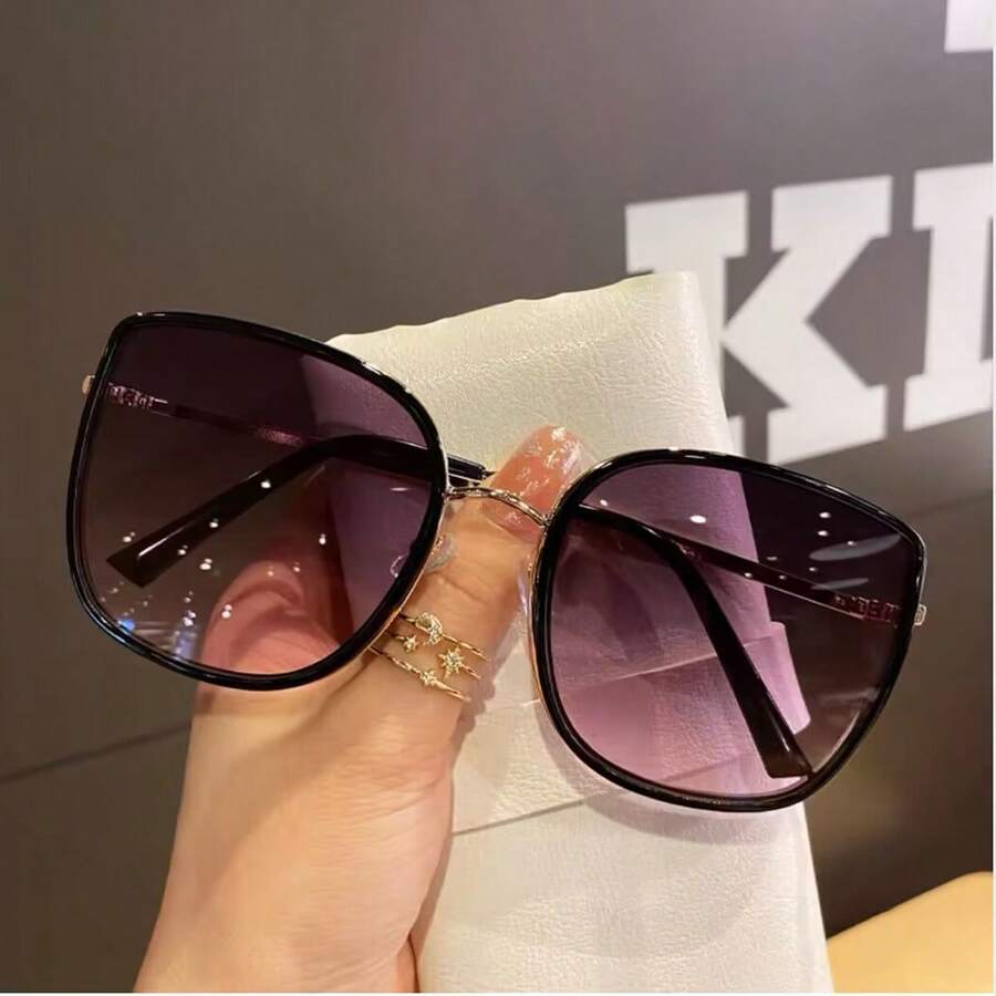 1pc Women's Fashion Glasses New Arrival, Slimming Street Style Fashion Glasses - Grey - View 1