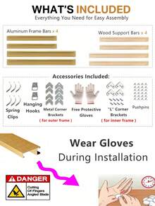 SURELIFE 1 Set Modern Gold Canvas Frame DIY Metal Oil Painting Frame Wall Frame Photo Frame Canvas Print Wall Art Frame (Glass Not Included) - Multicolor - View 5