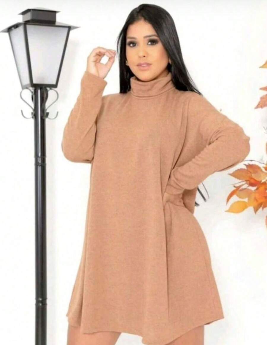Long-Sleeved Dress By Lanzinha - Marrón Mocha - Ver 1