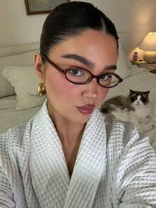 一副时尚优雅的椭圆形女士眼镜框，轻巧便携，设计精美 - 多色 - 查看 5