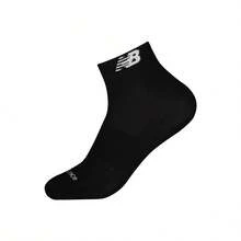 New Balance 柔软舒适 Logo 短袜，男女通用 3 双装，黑色 - LAS43421-PHM - 查看 1