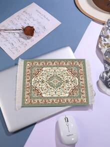 Tassel Mouse Pad, Rubber Base, Anti-Slip And Heat-Resistant, Vintage Carpet Style With Tassel Mouse Pad, Perfect For Office Decor And Laptop Use - Unique Gift For Home Or Office - Fashionable Desktop Accessory - Rectangle - View 7