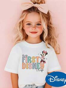 Minnie Mouse My First Disney Trip T-Shirt Disney Minnie Mouse & Mickey Mouse  Top Disney Party  Short-Sleeve Shirt Disneyland Family Vacation T-Shirt: Mickey & Friends T-Shirt - 白色 - 查看 1