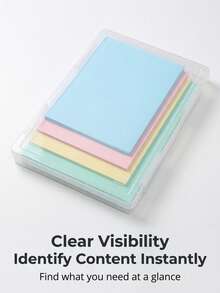 CHIGO 1/3pcs A4 Size File Box, Transparent Plastic With Buckle Seal Design, Suitable For Office & School, Portable File Folder, Desktop Stationery Protective Box, File Storage Box, Certificate Storage Box, High Capacity Paper Storage Box, A4 File Box, Buckle Seal File Box, Portable File Folder Box - Transparent - View 8