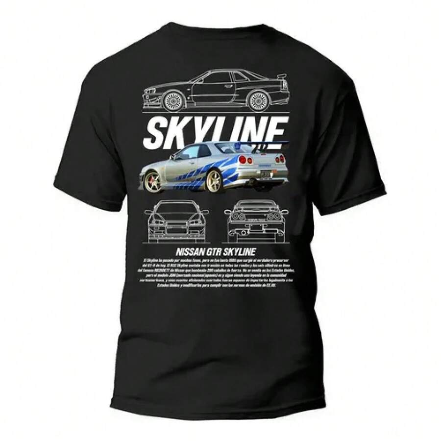 Hot-selling Playera Skyline Estilo Y Potencia En Cada Paso - Negro - Ver 1