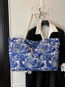 Large Waterproof Beach Tote Bag, Women's Handbag With Zipper, Waterproof And Sand-Proof, Suitable For Swimming Pool, Random Pattern - Blue - View 11