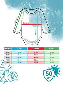 Baby Bodysuit With UV50+ Protection. - Orange - View 4