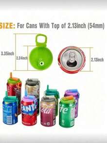 1pc Reusable Silicone Straw Lid, Creative New Straw Drink Can Cover, Suitable For Soda, Beverage, Juice, Sparkling Water Cans (Please Install Step-By-Step To Prevent Straw Detachment), Essential For Summer, Suitable For Outdoor Camping And Vacation, As Well As Family Gatherings For Children And Adults, Ensure Clean And Hygienic Drinking Of And Carbonated Drinks, Reduce Splashing. Cup Accessories, Back To School Supplies, Mother's Day Gift - Multicolor - View 4