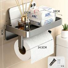 No-Drill Tissue Paper Holder, Waterproof Wall-Mounted Toilet Paper Dispenser, Bathroom, Entryway, Kitchen - Paper Holder - View 4