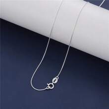 1pc S925 Sterling Silver Exquisite Chain Necklace, Length 16/18/20/22/24, Suitable For Sensitive Skin, Minimalist Daily Jewelry, Perfect For All Seasons And Occasions, Holiday Gift For Loved Ones And Family - Silver - View 11