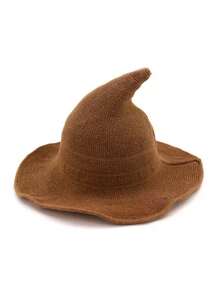 1 欧美针织女巫帽 万圣节尖顶巫师帽 可折叠跨境热销秋冬渔夫帽 - 彩色 - 查看 7