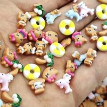 SANRIO 50 pezzi di decorazioni per unghie con gatti e caffè, ornamenti carini in resina a tema cartone animato, adatti per decorazioni per feste, regali, spiaggia, matrimoni - Multicolore - Visualizzare 8