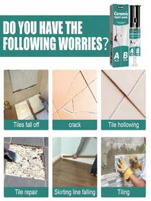 2-Part Epoxy Filler Kit For Tile Repair, Suitable For Ceramic, Tile, Metal, Wood, Concrete Crack Filling, Waterproof, Handmade Moldable Quick-Drying Multi-Purpose Household Epoxy Adhesive - Multiple Forms - View 8