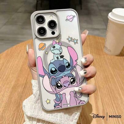 Miniso حافظة هاتف مغناطيسية شفافة مطبوع عليها حرف ستيتش من ديزني، غطاء واقي لهواتف آيفون 17/17 برو/17 برو ماكس/17 إير/16/15/14/13/12/11/X، حافظة آيفون 17 برو ماكس، حافظة آيفون 17 برو، حافظة آيفون 17، هدايا عيد الميلاد للصديقة