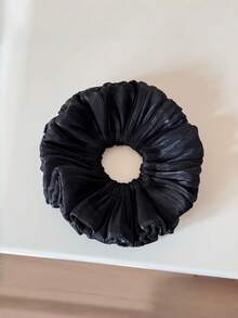 1个女士柔软褶皱花苞发圈，甜美时尚发髻发绳发饰，春季 - 彩色 - 查看 11