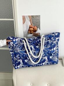 Large Waterproof Beach Tote Bag, Women's Handbag With Zipper, Waterproof And Sand-Proof, Suitable For Swimming Pool, Random Pattern - Blue - View 10