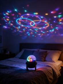 1pc Colorful Rotating Magic Music Stand Lamp, USB Powered, Multicolor Lighting, Auto Rotation, Suitable For Bedroom, Gaming Room, Home Theater Ceiling Decor - Perfect For Christmas, Halloween, Wedding, Camping, No Remote Control - Multi-color light - View 5