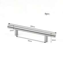 4pcs Kitchen Handle Stainless Steel T Bar Door Pull Cabinet Knobs And Handles Silver Furniture Handle - Multicolor - View 12