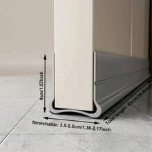 1pc Adjustable Flexible PVC Door Bottom Seal Strip - Waterproof, Soundproof Door Bottom Protective Tape With Soft PVC Seal, Easy Installation, Suitable For Home And Office Use, Elastic Door Bottom Seal Strip - Sealing Strip (second Generation) - View 9