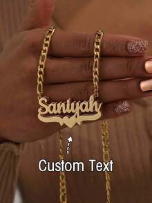 Customized Stainless Steel Double Layer Necklace, Heart & English Letter Clavicle Chain Pendant Jewelry, Ideal Gift For Couples, Friends, Family, Mother's Day, Available In Gold & Silver, Fashionable, Retractable, Simple, Casual, Personalized, Unique Gift For Girlfriend, Mom, Family, Friends, Daughter For Anniversary, Valentine's Day, Mother's Day, Birthday, Graduation, Daily Wear, Wedding, Prom,Gold,Stylish,Colorful,Vintage,Hipster,Simple,Y2k,2000s Fashion,Custom,Personalized,Unique,Ideal Gifts For Him,Ideal Gifts For Her,Her,Boyfriend,Girlfriend,Dad,Mom,Family,Friends,For Anniversaries,For Birthdays,For Graduation,For Prom,For Party,Jewelry Women,School Supplies,Back To School,For Office,For School,For Classroom,For Teacher Gifts,For University,For Colleague,For Dorm Rooms,For Teacher,For Boys And Girls,For Teenagers,Junior High School Students,Middle School Students,High School Senior High School Students,College Students,University Students,Freshman,Sophomore,Underclassmen - 多色的 - 查看 12