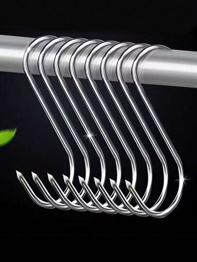 MUFEDAT Meat Hooks 5.9'', Premium Stainless Steel Butcher Hook Smoking Hooks 10Pcs, Meat Processing For For Hot And Cold Smoking, Chicken Hunting Smoking (5.9IN)