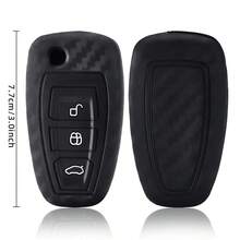 Ốp bảo vệ chìa khóa điều khiển từ xa bằng silicon 3 nút cho xe hơi Ranger C-Max S-Max Focus MK3 Galaxy Mondeo Transit Tourneo Custom - đen - Xem 6