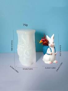 Nuevo molde de silicona con forma de conejo de Pascua, molde de decoración de conejo de yeso DIY para decoración del hogar - A-blanco - Ver 2