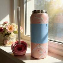 (Owa-L-A)Valentine's Day Top Gift: 32oz/1200ml Large Capacity Stainless Steel Tumbler ,Dinner Pattern |   Heat & Cold Insulated |   Straw Lid Included |   Non-Slip & Durable |   Multiple Patterns Optional |   Gym/Commute/Camping Mug |   Valentine's & Easter Gift - 5D弓 - 查看 6