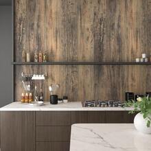 1 Rolle Retro Holzmaserung Selbstklebende Tapete, braune abnehmbare wasserfeste Tapete, feuchtigkeitsbeständig und verschleißfest verstärkte Tapete, selbstklebende Arbeitsplatten Möbel Regaleinlage, Bad Küche Wand und Boden Renovierung, Schlafzimmer Wohnzimmer Wandaufkleber, Heimdekoration Aufkleber, Tapete - E-braun - Übersicht 7