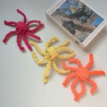 可爱章鱼造型棉绳狗狗玩具，咀嚼玩具，缓解焦虑，耐用，清洁牙齿，互动宠物玩具 - 黃色 - 查看 5