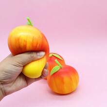 3pcs Realistic Apple Squeeze Toy, Quick Rebound Stress Relief Simulation Fruit Squeeze - Multicolor - View 2