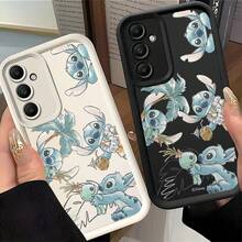 MINISO Disney Stitch & Scrump Tropical Sketch TPU Phone Case, Vintage Style Cover For Samsung S26 Ultra/S26 Edge/S26 Plus/S26/S25 Ultra/S25 Plus/S25/S25FE/S25Edge/S24Ultra/S24Plus/S24/S24FE/S23FE/S23Ultra/S23Plus/S23/S22Ultra/S22Plus/S22/S21Ultra/S21Plus/S21/A15/A16/A17//A23/A24/A25/A26/A33/A34/A35/A36/A52/A53/A54/A55/A56/A71/A72/A73/Stocking Stuffers The Girlfriend - Black - View 4