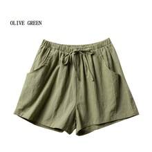 ITOOLIN Casual Linen Shorts Women Gym Workout Shorts Short Pants High Waisted Black Ladies Short Femme Women Shorts Sport Femme - 玫瑰粉 - 查看 4