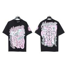 HellST Vintage Streetwear T-Shirt, 100 Percent Cotton Casual Loose Top, Unisex Couple Matching Tee - A788黑色 - 查看 1