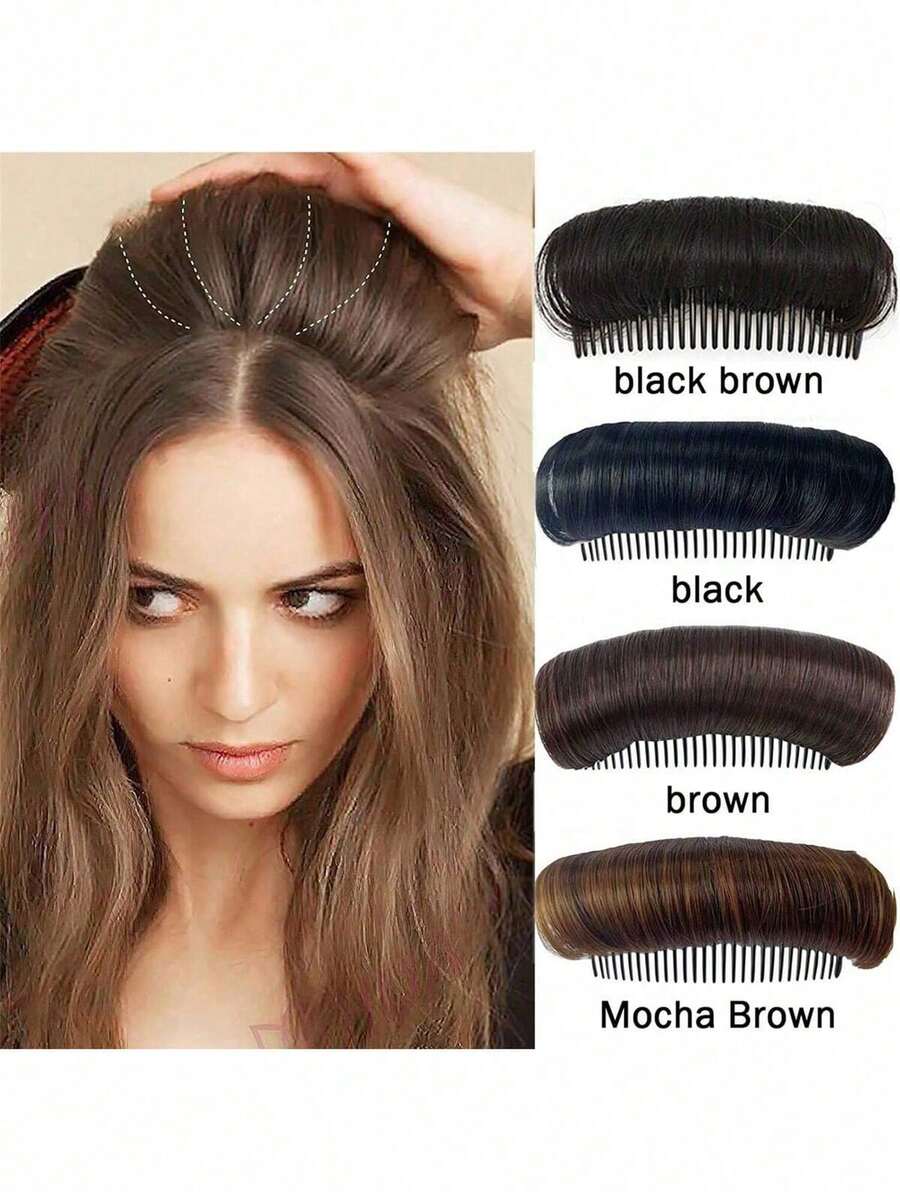 Bộ 4 búi tóc xoăn/1 búi tóc nối, phụ kiện búi tóc cho nữ, tăng độ dày tóc, miếng đệm tóc vô hình, dụng cụ tạo kiểu tóc chịu nhiệt. - Nhiều màu - Xem 1