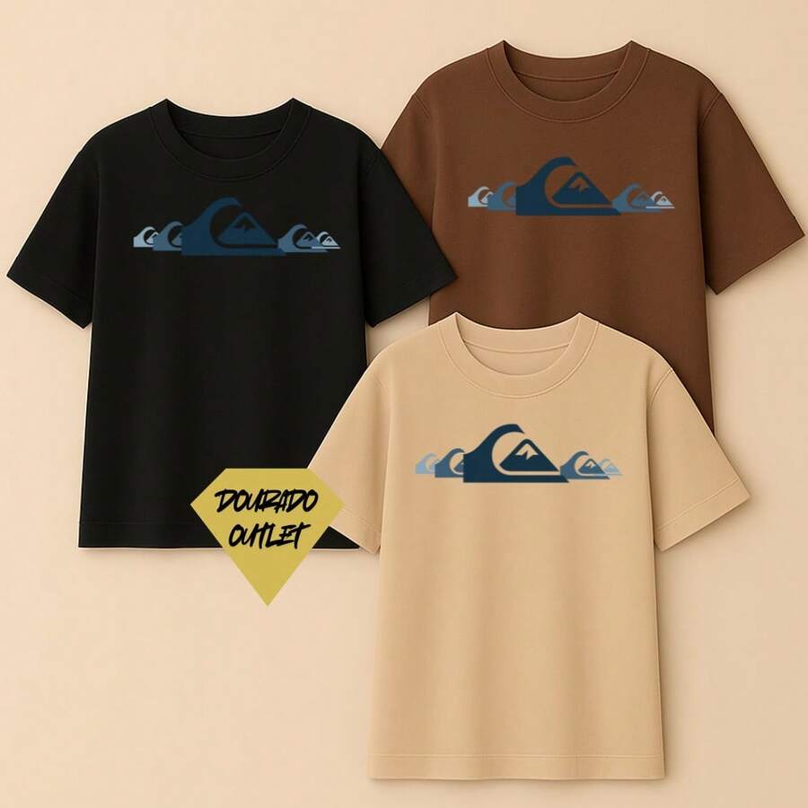 Kit Of 3 QK Men's Shirts, 100% Cotton, Comfortable, Lightweight And Soft. - 黑色/棕色/卡其色 - 查看 1