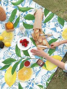 1pc Lemon Print Tablecloth, Suitable For Spring And Summer, Waterproof And Washable, Ideal For Picnics, Kitchen, Dining Table Parties - A - View 9