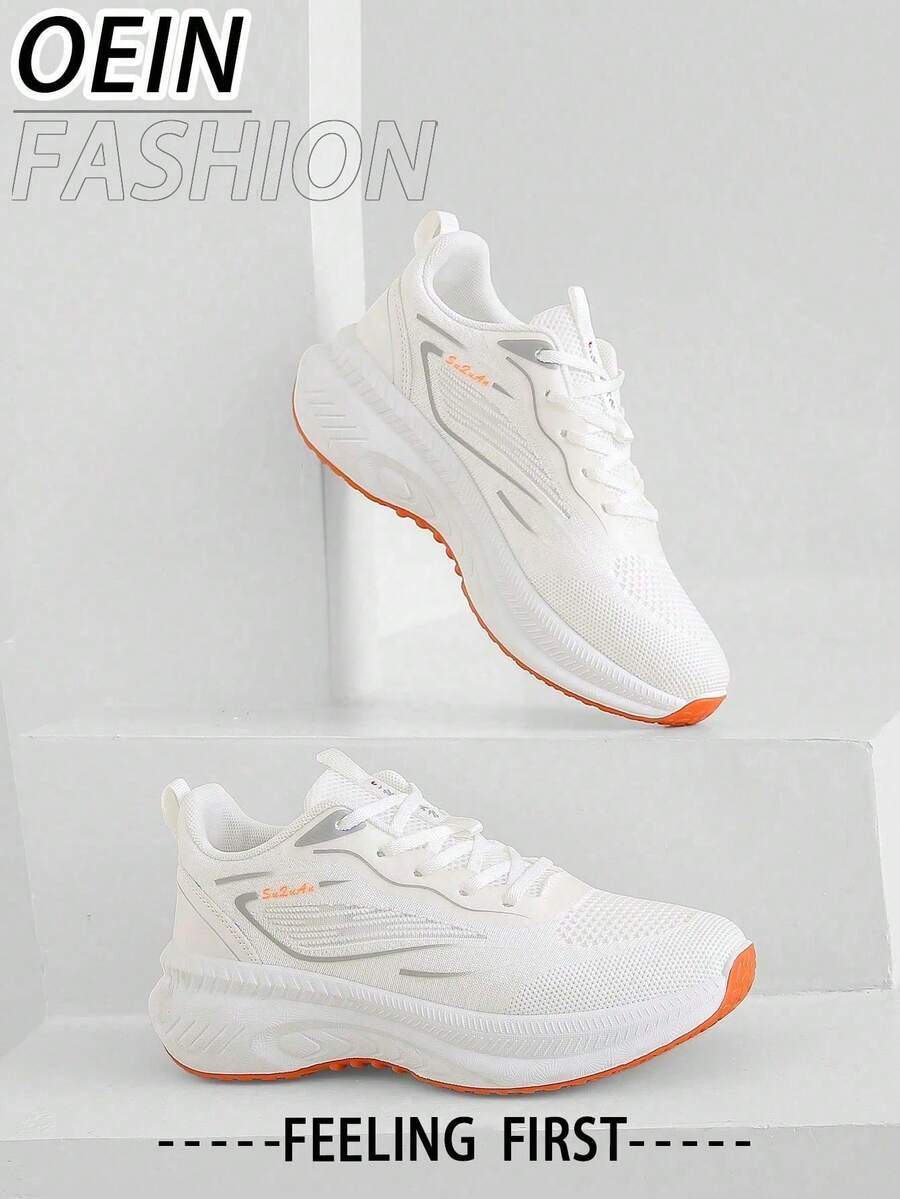 1 đôi giày thể thao nữ màu trắng thời trang, thoải mái, đa năng, nhẹ nhàng, phù hợp cho học sinh.