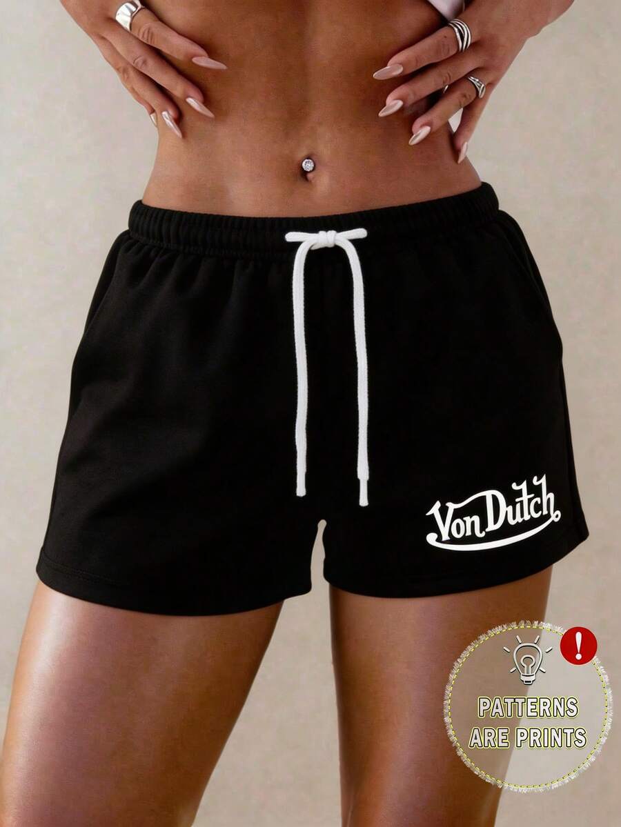 Women's Casual Printed Shorts, Crafted From A Soft, Smooth, And Skin-Friendly Knit Fabric, Featuring A Drawstring Waist, Pockets, And Slight Stretch. - Nhiều màu - Xem 1