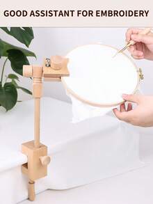 Khung thêu chữ thập bằng gỗ sồi, thiết kế để bàn âm tường, giá đỡ thêu đa chức năng có thể xoay, dễ lắp ráp, tiện dụng cho nhiều góc thêu khác nhau, kèm theo 1 vòng thêu. - A - Xem 4