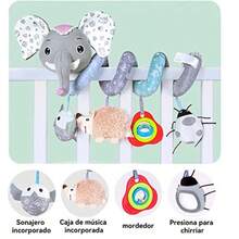 Juguetes para Sillas De Coche Juguetes Infantiles para El Coche Juguetes Espirales para Camas Juguetes Espirales En Suspensión para Viajes Y Actividades Infantiles para El Coche - elefantes - Ver 2