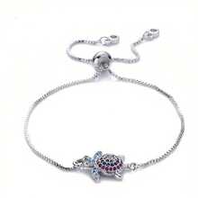 1pcs Fashion New Copper Micro Inlaid Turtle Bracelet Personality Hip Hop Versatile Colorful  Small Turtle Box Chain 2025 - KM02-gold - View 7