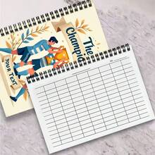 Cuaderno versátil con cuadrícula A5, tema de campeón de fútbol, 100 páginas/50 hojas, adecuado para trabajo, estudio, asistencia, finanzas de la empresa, contabilidad, seguimiento del tiempo, gestión de inventario, registros de reuniones de negocios y talla grande, simple y práctico para satisfacer diversas necesidades de registro - Horizontal - Ver 2