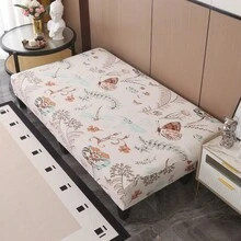 1pc Line Printing, Armless Sofa Bed Cover, Fully Wrapped Polyester Fiber Sofa Cover With Elasticity, Suitable For All Seasons - White - View 7
