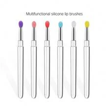 Cọ môi silicon có nắp đậy, chống bụi, đa chức năng, dùng để trang điểm mắt, tán nhũ, thoa son môi. - Nhiều màu - Xem 2