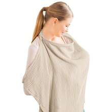 Breathable Muslin Nursing Cover, With Rigid Ring Nursing Breastfeeding Cover, Multi-Functional Car Seat Sunshade, Soft Curved Neck Nursing Apron, Lightweight Material Suitable For Warm Weather - Multicolor - View 17