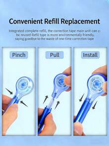 1pc Pen-Style Correction Tape, Large Capacity, Smooth, Suitable For Students, Office & Learning Supplies - Correction Tape - View 2